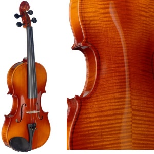 541442822370  - 882030223709  - 3/4 Viool  Stag  VN-34-L -   Achterblad met zeer fraai Tiger print   De Stagg VN-44Lviool is een traditioneel handgemaakte viool. Gebouwd door bekwame vioolbouwers. Viool voorzien van massief esdoorn en vuren. 