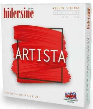 Hidersine  Artista H100 - Vioolsnarenset – Synthetische (nylon) Kern – Maat 4/4–3/4 – Voor beginnende en gevorderde vioolstudenten. Geeft een warme toon en heeft een goede respons met de Strijkstok.